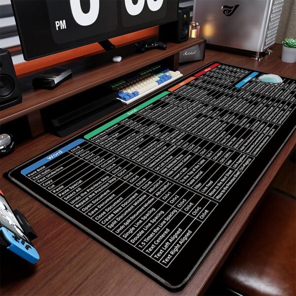 mouse pad full size short cut keys printed