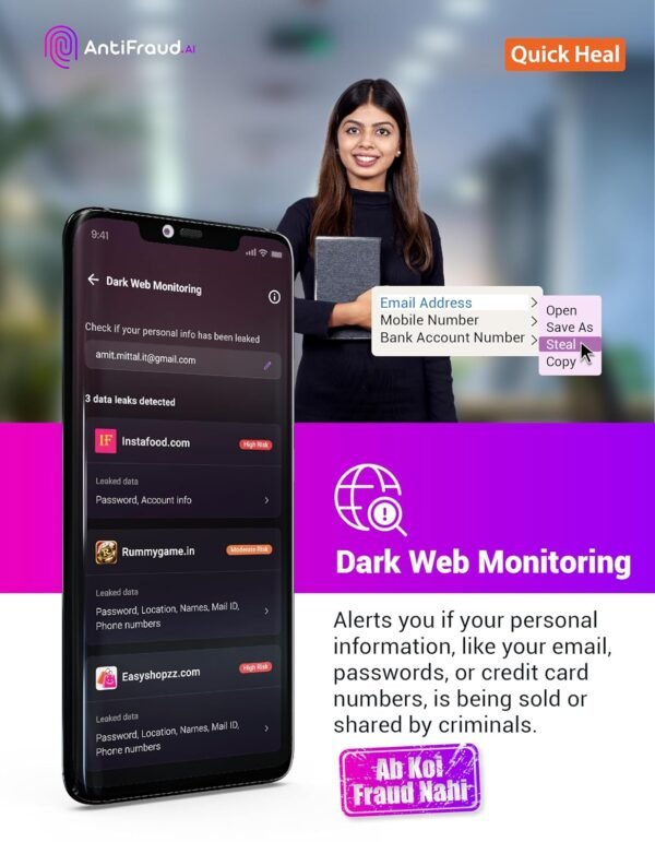 quickheal antifraud.ai application for android mobile