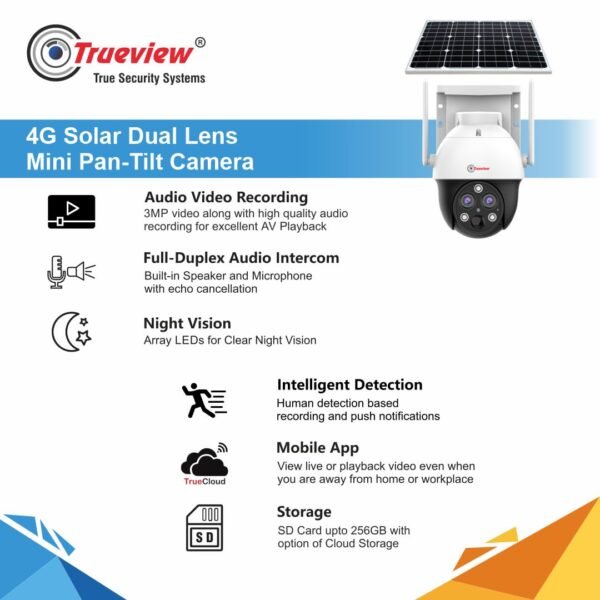 trueview 4g dual lens solar camera 4