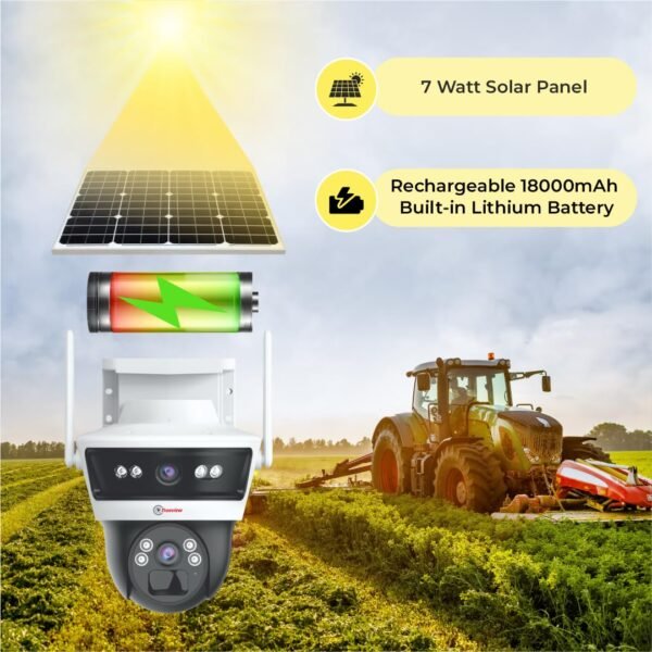 Trueview 3+3Mp 4G Mini Pt Solar Powered Linkage Security Camera, 1296p Advanced CCTV Surveillance Solution, Outdoor Camera, Water Proof, 2 Way Talk - Image 6