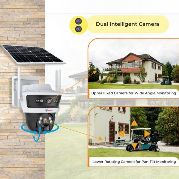 Trueview 3+3Mp 4G Mini Pt Solar Powered Linkage Security Camera, 1296p Advanced CCTV Surveillance Solution, Outdoor Camera, Water Proof, 2 Way Talk - Image 5