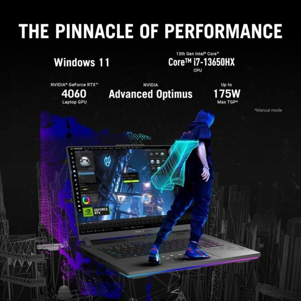 ASUS [Smartchoice ROG Strix G16, 16"(40.64cm) FHD+ 165Hz, 13th Gen Core i7-13650HX,Gaming Laptop(16GB RAM/1TB SSD/NVIDIA GeForce RTX 4060 /Windows 11/Office 21/Eclipse Gray/2.50 Kg), G614JV-N3474WS - Image 5
