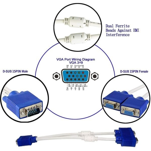 VGA Y CABLE VGA SPLITTER
